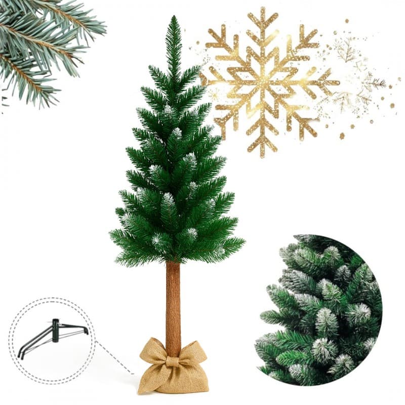 CHOINKA 120 CM NA PNIU Z SOSNY, SZTUCZNA jak żywa ŚWIERK GĘSTA OŚNIEŻONA